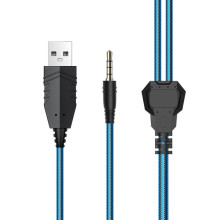 Накладные наушники Hoco W105 Joyful (USB+3.5mm/1.2m) – Синий