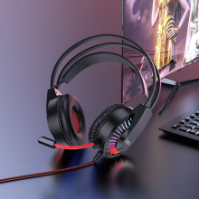 Накладные наушники Hoco W105 Joyful (USB+3.5mm/1.2m) – Красный