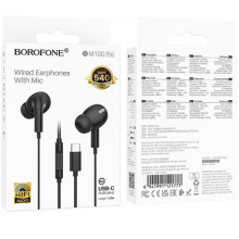 Навушники Borofone BM100 Pro Fuente universal with microphone (Type-C/1.2m) – Чорний