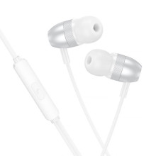 Наушники Borofone BM95 Excepcional universal with microphone (3.5mm/1.2m) – Серебряный