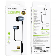 Наушники Borofone BM95 Excepcional universal with microphone (3.5mm/1.2m) – Серый