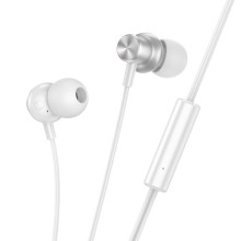 Стерео Навушники Hoco M110 Encourage metal (3.5mm/1.2m) – Срібний