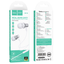 Стерео Навушники Hoco M110 Encourage metal (3.5mm/1.2m) – Срібний