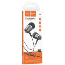Стерео Навушники Hoco M108 Spring metal universal with mic (3.5mm/1.2m) – Сірий