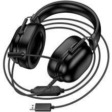 Накладні навушники Hoco W113 Dynamic (USB7.1+3.5mm/2m) – Чорний