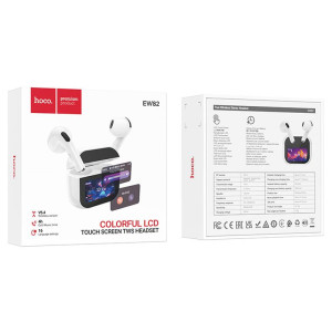 Беспроводные TWS наушники Hoco EW82 Sparkle with Touch Screen – Белый