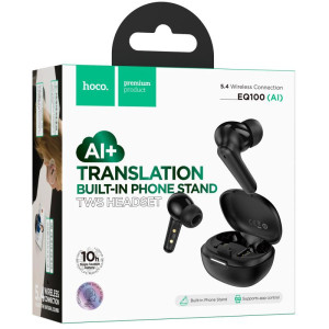 Беспроводные TWS наушники Hoco EQ100 Intelligent AI translation (App) – Черный