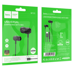 Стерео наушники Hoco M122 Type-C – Черный