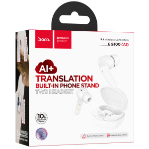 Беспроводные TWS наушники Hoco EQ100 Intelligent AI translation (App) – Белый