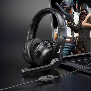 Накладные наушники Hoco W103 Magic Tour Gaming (3.5mm/1.2m) – Черный