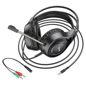 Накладные наушники Hoco W106 Tiger (3.5mm+3.5mm/1.8m) – Черный