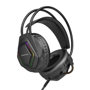 Накладные наушники Borofone BO105 Thunder 3.5mm+USB – Черный