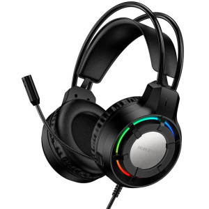 Накладные наушники Borofone BO112 Wave 3.5mm+USB – Черный