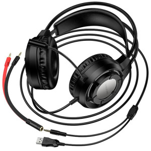 Накладные наушники Borofone BO112 Wave 3.5mm+USB – Черный