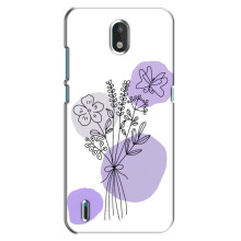 Силконовий чохол з принтом в квітах на Nokia 1.3 – Фіолетовий букет