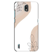Силконовий чохол з принтом в квітах на Nokia 1.3 – Нюдовий дизайн