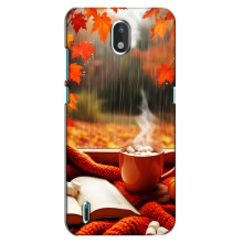 Чехол с уникальным дизайном «Осень с кофе» для Nokia 1.3 – Кофе и дождь