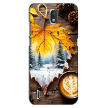 Чехол с уникальным дизайном «Осень с кофе» для Nokia 1.3 – Осенне-зимнее кофе