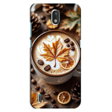 Чехол с уникальным дизайном «Осень с кофе» для Nokia 1.3 – Пряный кофе