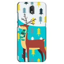 Силиконовый бампер с картинкой животных для Nokia 1.3 (Олень с шарфом)