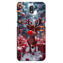 Яркий чехол для Nokia 1.3 с Зимними Оленятами – Олень среди подарков