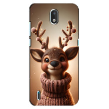 Яркий чехол для Nokia 1.3 с Зимними Оленятами – Олень в свитере
