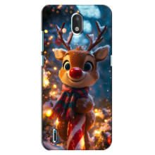 Яркий чехол для Nokia 1.3 с Зимними Оленятами – Олень в шарфе