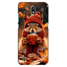 Печатный чехол «Зверята с кофе» для Nokia 1.3 – Белка с кофе
