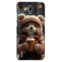 Печатный чехол «Зверята с кофе» для Nokia 1.3 – Мишка с кофе