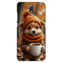 Печатный чехол «Зверята с кофе» для Nokia 1.3 – Песик с кофе