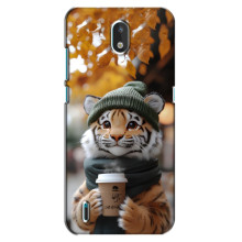 Печатный чехол «Зверята с кофе» для Nokia 1.3 – Тигр с кофе