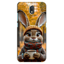 Печатный чехол «Зверята с кофе» для Nokia 1.3 – Зайчик с кофе