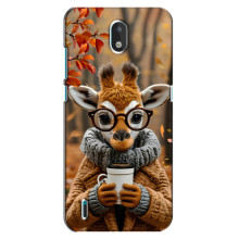 Печатный чехол «Зверята с кофе» для Nokia 1.3 – Жираф с кофе