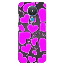 Чехлы для любимой на Нокіа 1.4 (VPrint) (Pink hearts)
