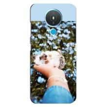 Чехлы с изображением разных животных для Nokia 1.4 (Ежик на руках)