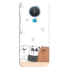 Чехлы с изображением разных животных для Nokia 1.4 (Удивленные медвеженки)