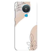 Силиконовый чехол с принтом в цветах на Nokia 1.4 – Нюдовый дизайн