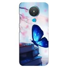 Силиконовый бампер с картинкой животных для Nokia 1.4 (Бабочка синяя)