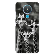 Силіконовий чохол з КАРТИНКАМИ літо для Nokia 1.4 (AlphaPrint) (Жирафи в окулярах)