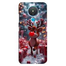 Яскравий чохол для Nokia 1.4 з Зимові Оленята – Олень серед подарунків