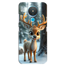 Яскравий чохол для Nokia 1.4 з Зимові Оленята – Оленятко в лісі