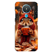 Печатный чехол «Зверята с кофе» для Nokia 1.4 – Белка с кофе