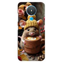 Печатный чехол «Зверята с кофе» для Nokia 1.4 – Медведь с кофе