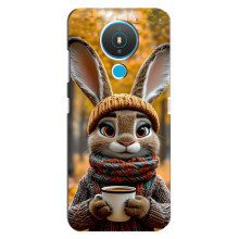Печатный чехол «Зверята с кофе» для Nokia 1.4 – Зайчик с кофе