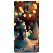 Чехлы на Новый Год Nokia 1 Plus – Снеговик праздничный