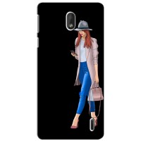 Чехол с картинкой Модные Девчонки Nokia 1 Plus (Девушка со смартфоном)