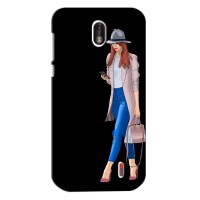 Чехол с картинкой Модные Девчонки Nokia 1 (Девушка со смартфоном)