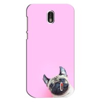Бампер для Nokia 1 с картинкой "Песики" – Собака на розовом