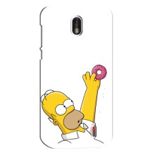 Чехол с Симпсонами для Nokia 1 (VPrint) (Гомер с пончиком)