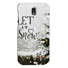 Новогодние, Праздничные Чехлы для Nokia 1 - 2024 год – Let it snow